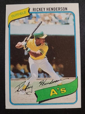 1980 Topps  #482 Rickey Henderson Rookie Oakland Athletics excellent card