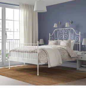 Leirvik Bettgestell weiss 140x200 cm IKEA , weiß - Bild 1 von 2