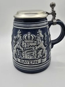 Vintage Germany bayern Bavaria Geschenke-Kaiser Blue Beer Stein Mug Tankard - Picture 1 of 4