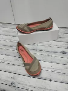 Mocasines planos de ballet sin cordones Clarks Collection para mujer de 5,5 m de cuero marrón/bronceado - Imagen 1 de 9