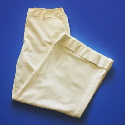 Брюки женские Ellen Tracy широкие штанины белые с манжетами брюки 3 кармана мягкие размер 12 - Изображение 1 из 4