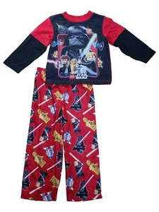 Boys Lego Star Wars Luke Han Solos Darth Vader Red Black 2 Piece Pajama PJ Set 4 - Picture 1 of 1