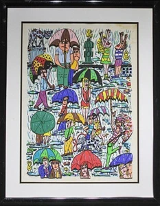 JAMES RIZZI "Rain" 3D Silkscreen Edition Autographed Framed 1989 - Picture 1 of 9