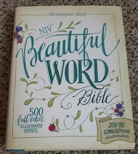 NIV Beautiful Word Bible Hardcover 500 Color Illustrated Verses - Picture 1 of 6