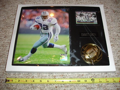 Dallas Cowboys NFL Emmitt Smith 12" x 15" Wood Wall Plaque w/ ProSet Card (NEW) Cover