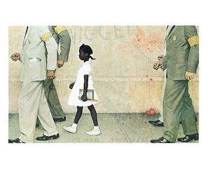Norman Rockwell Vintage Racismo Estampado "EL PROBLEMA CON EL QUE TODOS VIVIMOS" Puentes Rubí - Imagen 1 de 1