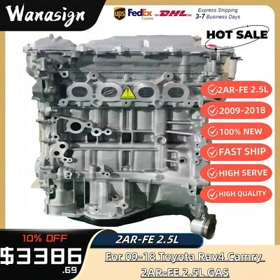 2AR-FE 2.5L Long Cylinder Block Engine Assembly For 09-18 Toyota XLE Camry LE l4 - Image 1 of 4
