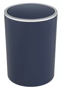 WENKO Schwingdeckeleimer Mülleimer Abfalleimer Kosmetikeimer Bad 5L Dunkelblau - Bild 1 von 3