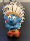 Smurfs Indian Chief Smurf 1981 Vintage Figure PVC Figurine Schleich Peyo 20144