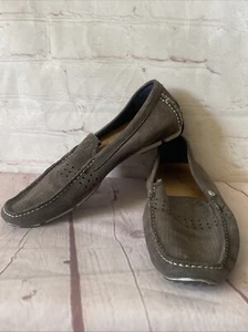 UGG Mens Energ Leather Loafer Moccasins Shoes Sz 10 / 43 Lace-less Slip On Gray - Picture 1 of 20