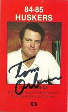1984 1985 Lincoln Police TOM OSBORNE Signed Card NEBRASKA CORNHUSKERS autograph