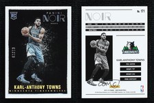 2015-16 Panini Noir Gold Color Rookies Parallel /10 Karl-Anthony Towns Rookie RC