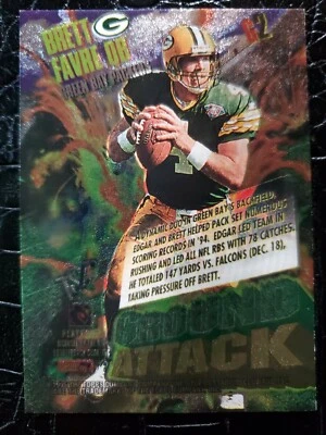 Tarjeta 1995 Topps Stadium Club Brett Favre Edgar Bennett Ground Attack Foil #G2 Foto 1 de 2