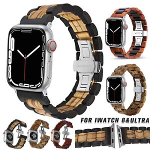 Holz Armband für Apple Watch Band Series 9/8/7/6/5/4/3/2/1 - 38/40/41/42/44/45mm