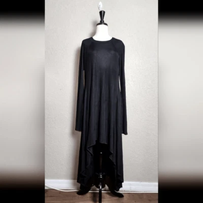 Vestido Alexander Wang tejido acanalado manga larga salmonete negro Foto 1 de 4