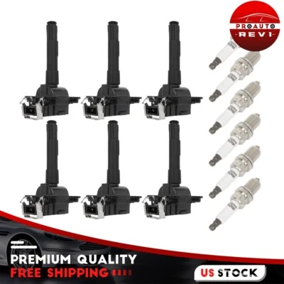 Set of 6 Ignition Coil & Spark Plug For 2000-2002 Audi A6 Quattro 2.7L-V6 - Image 1 of 4
