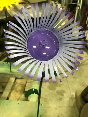 All recycled metal  flower home garden stake yard art lawn ornament 22" tall - Image 1 of 2