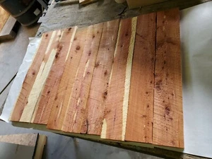 9 pcs. Aromatic Eastern Red Cedar Rough Cut 7/8" - 1" x 3 1/2" Boards 23-1/2" L - Picture 1 of 12