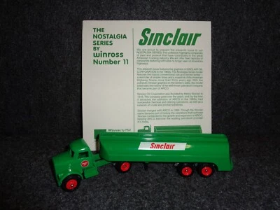 SINCLAIR OIL WINROSS KENWORTH TRACTOR & SKIRTED TANKER TRAILER 1:64th SEMI TRUCK - Image 1 of 4