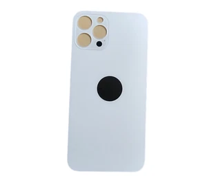 Für Apple iPhone 12 pro Max Backcover / Akkudeckel /Weiß/Big Hole /Logo/ Kleber - Bild 1 von 2
