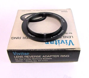 Vivitar Lens Reverse Ring Adapter 52mm to T-Mount 42mm Bellows Macro System - Picture 1 of 2