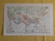 1904 RUSSIAN CONQUEST Central Asia Vintage Geographical Map ORIGINAL C11-6