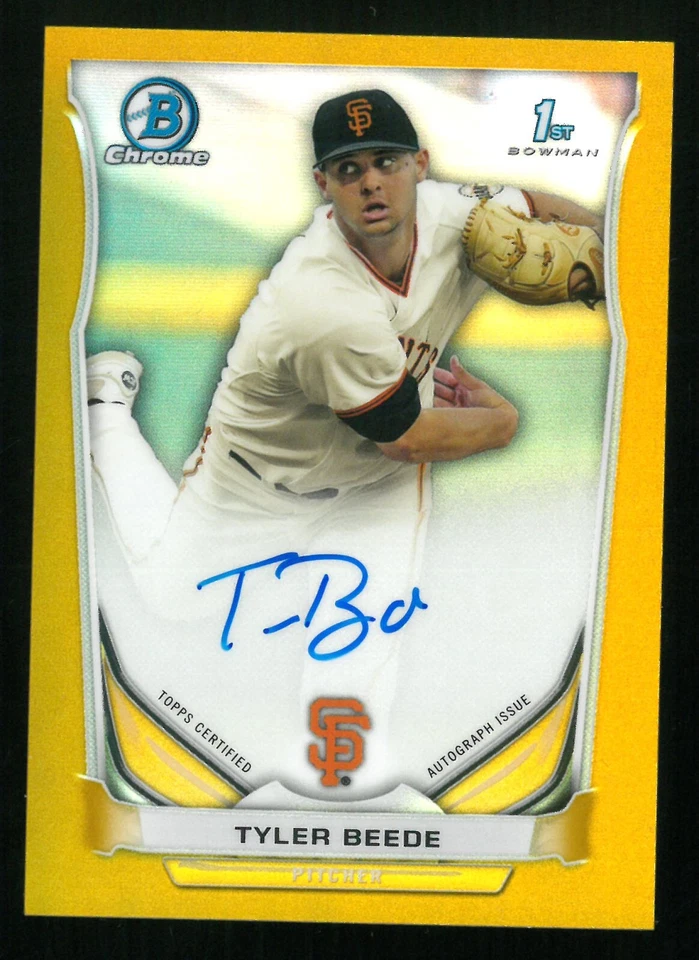 Bowman Draft 2014 cromo Tyler Beede refractor automático de oro/50 Foto 1 de 2