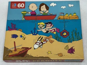 Peanuts Puzzle 60 Piece Summer Lucy Charlie Snoopy Milton Bradley Vintage Sealed - Picture 1 of 8