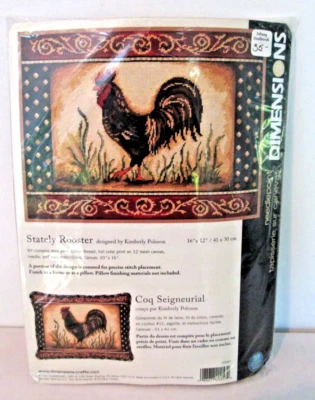 New Dimensions Needlepoint Kit Stately Rooster 2007 16" x 12" Pillow or Picture - Image 1 of 4