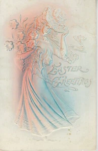 Postkarte Gruß Happy Easter - Frohe Ostern - Reiste 1908 - Bild 1 von 2