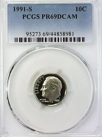 1991-S 10C Roosevelt Dime  PCGS PR69DCAM CLAD 22stt0623 Cover
