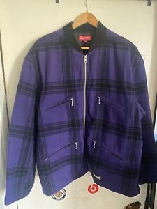 supreme zip car jacket purple Large