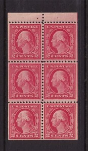 1916 Sc 499e booklet pane 2c MLH original gum, PLATE POSITION H (1F - Picture 1 of 1