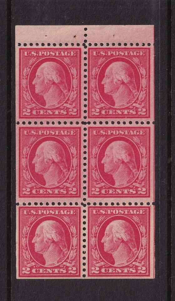 1916 Sc 499e booklet pane 2c MLH original gum, PLATE POSITION H (1F - Image 1 of 1
