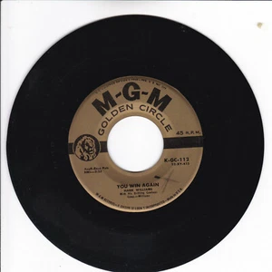 HANK WILLIAMS You Win Again VG 45 RPM REISSUE - Picture 1 of 2