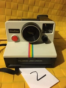 Vintage Polaroid SX-70 OneStep White Rainbow Stripe Instant Camera UNTESTED - Picture 1 of 4
