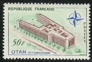 France 1959 MNH Mi 1272 Sc 937 New NATO Headquarters, Paris ** - Picture 1 of 1