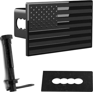 eVerHITCH USA US American Black Flag Stainless Steel Emblem on Metal Trailer ... - Picture 1 of 8