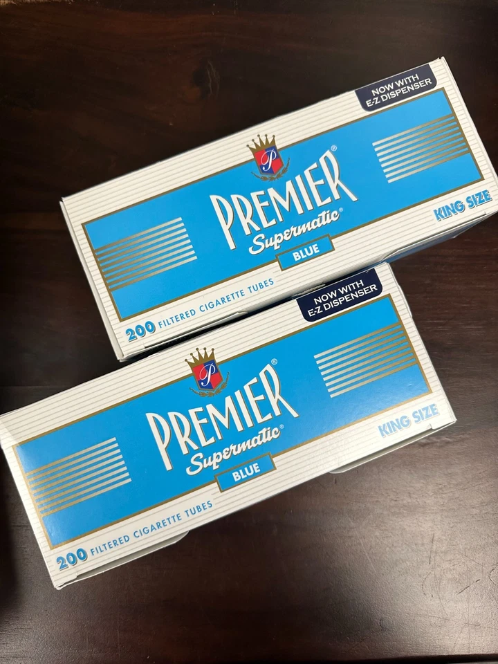 Premier Supermatic Light King Size Cigarette Filter Tubes 2 Boxs of 200~Ships in - Image 1 of 1