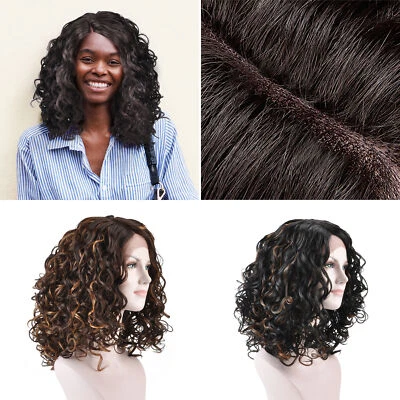 Short Kinky Curly Synthetic Lace Front Wigs Heat Resistant Fiber Lace Hair Wigs - Image 1 of 4