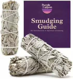 White Sage Bundles - 3 Pack - Sage Smudge Stick for Home Cleansing Incense Heali - Picture 1 of 12
