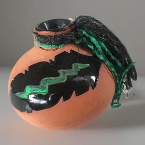 Vintage Terrakotta Gefäß Steinfeder von Brenda Christy handgefertigt signiert einheimisch - Bild 1 von 4