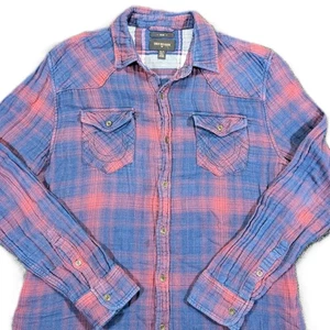 Camisa ajustada True Religion para hombre XL de franela con botones a cuadros de manga larga - Imagen 1 de 8