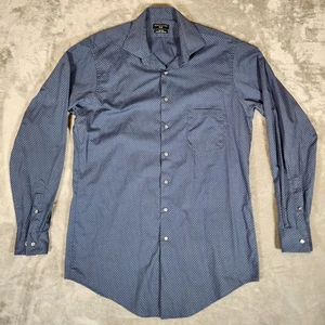 Camicia Shaquille O'neal XLG 16 36/37 manica lunga camicia con bottoni blu vestibilità alta - Foto 1 di 9