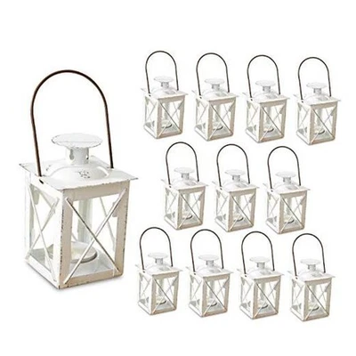  Decorative Lanterns - Set of 12 - Luminous Distressed 12PCS Distressed White - Image 1 of 4