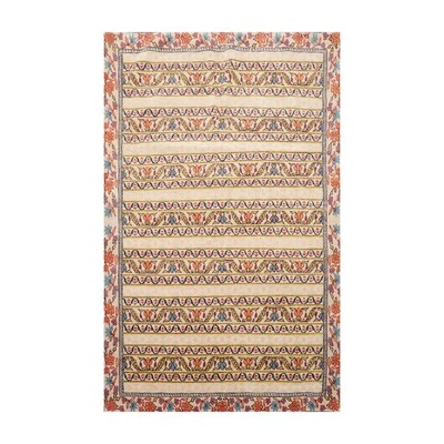 Tibetan 100% Wool Arts & Craft 4' x 5'9" Hand Knotted Oriental Area Rug Beige - Image 1 of 4