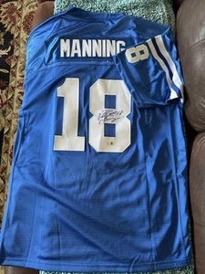 Peyton Manning SIGNIERTES Indianapolis Colts genähtes Trikot BAS authentifiziert XL - Bild 1 von 3
