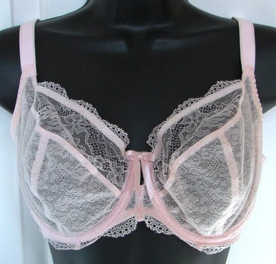 Sutiã rosa claro FREYA Fancy renda transparente mergulho com aro sem enchimento AA1011PEL 34G - Imagem 1 de 4