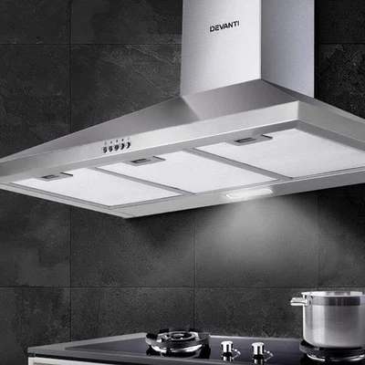 Devanti 900mm Range Hood 90cm Rangehood Stainless Steel - image 1 of 4