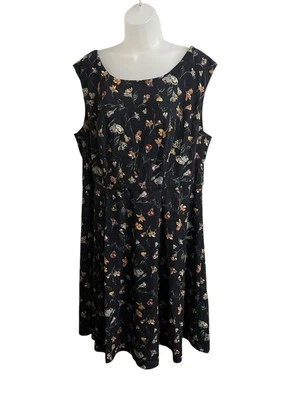 Yellow Star ModCloth Floral Pleated Sleeveless A-line Coquette Skater Dress 2X - Image 1 of 4